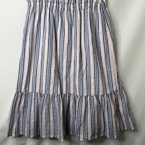 J.Crew Mercantile Dress Size M Striped Off The Shoulder Short Sleeve Americana - Picture 4 of 11